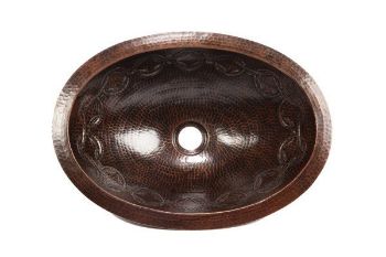 17" Oval Copper Bathroom Sink - Joining Rings by SoLuna