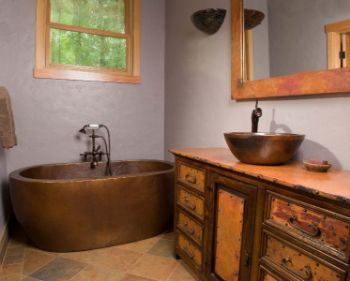 Double-Wall Oval Copper Bathtub by SoLuna