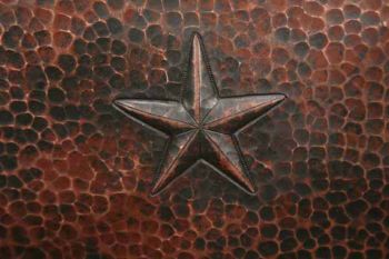 36" Round Front Copper Farmhouse Sink w/Stars by SoLuna