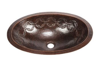 19" Oval Copper Bathroom Sink - Joining Rings by SoLuna