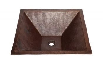 Picture of SALE 20" Pyramidal Tapered Copper Vessel Sink in Dark Smoke
