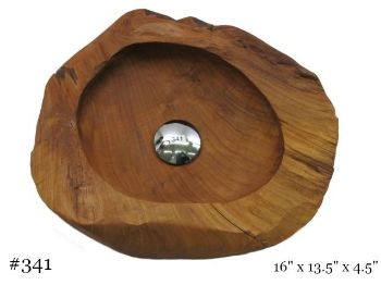 Picture of Teak Wood Vessel Sink | Small | Round