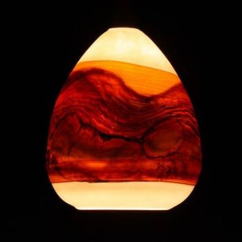 Blown Glass Pendant Light - Opal & Tangerine by Gartner Blade Art Glass