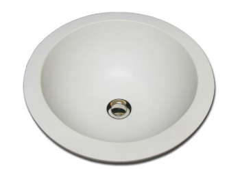 Hand Crafted Sink 16" Self-Rimming Round Ceramic Sink with Flat Rim