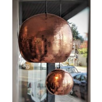 Copper Globe Pendant Light | Polished Copper | SoLuna Copper Lights