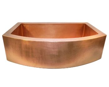 33" Rounded Front Copper Farmhouse Sink by SoLuna