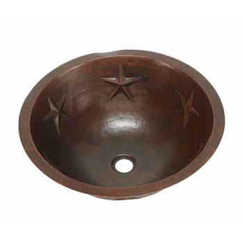 17" Round Copper Bathroom Sink - Texas Star by SoLuna