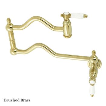 Kingston Brass Wall Mount Pot Filler KS2107BPL - Brushed Brass Finish