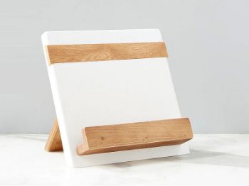Picture of Reclaimed Wood Cook Book / iPad Holder in White