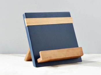 Picture of Reclaimed Wood Cook Book / iPad Holder in Navy