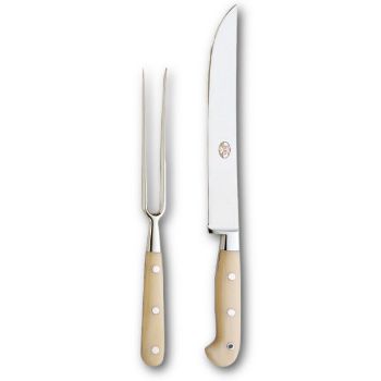 Picture of Coltellerie Berti Hand Forged Carving Knives Set of 2  - White Lucite
