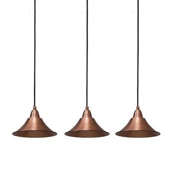 SoLuna Copper Lights | Linear Chandelier | 3 Pendant | Rustic
