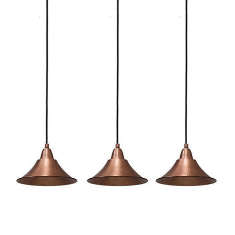 SoLuna Copper Lights | Linear Chandelier | 3 Pendant | Rustic