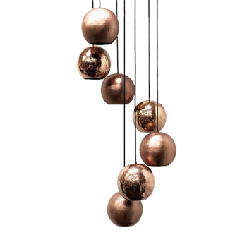 SoLuna Copper Lights | 7 Globe Pendant Chandelier | Light Copper