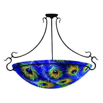 Reverse Hand Painted Chandelier | Peacock