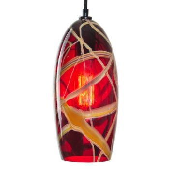 Picture of Blown Glass Pendant Light | Bandeau | Ruby