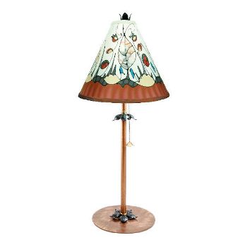Hand-painted Fantasia Table Lamp in White and Burgundy