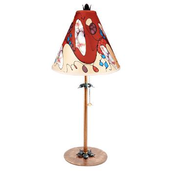 Hand-painted Fantasia Table Lamp in Cream and Carmine