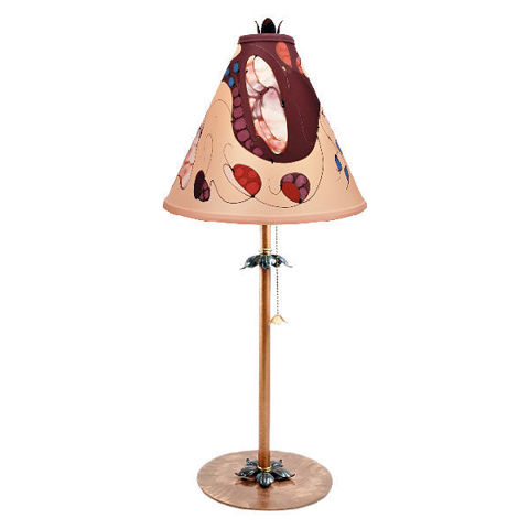 Hand-painted  Fantasia Table Lamp in Cream and Wine