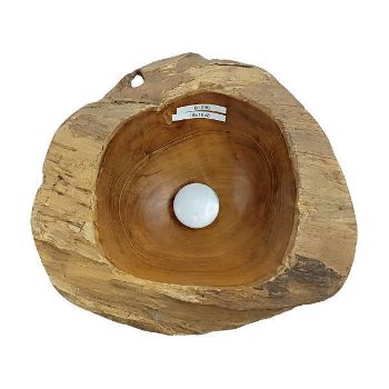 Teak Wood Vessel Sink  |  Round  | B230
