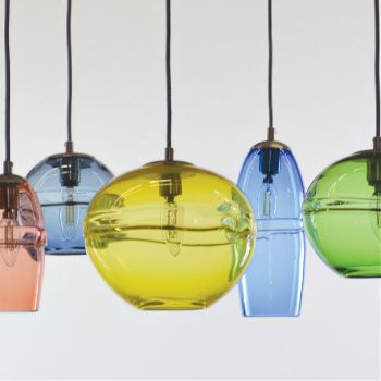 Blown Glass Pendant Light | Dome Fiona | Bluestone
