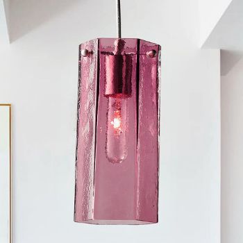 Blown Glass Pendant Light | Hexa | Rose