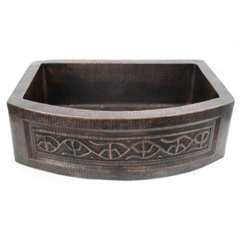 SoLuna Copper Farmhouse Sink | Rounded Front Single Well | Saguaro