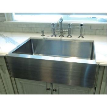 Stainless Farmhouse Apron Front Rounded Front Kitchen Sink